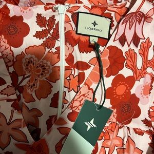 Tuckernuck Red Floral Ginger Dress Brand new with tags rare! Size Large